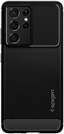 Spigen Rugged Armor Samsung Galaxy S21 Ultra Hoesje Zwart afbeelding 3