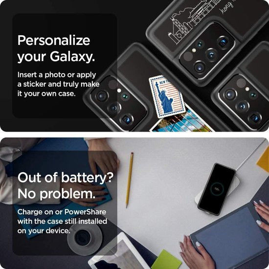 Spigen Ultra Hybrid Samsung Galaxy S21 Ultra Hoesje Zwart afbeelding 6