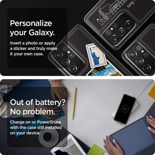 Spigen Ultra Hybrid Samsung Galaxy S21 Ultra Hoesje Zwart afbeelding 6