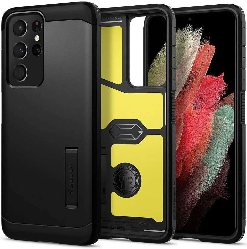 Spigen Tough Armor Samsung Galaxy S21 Ultra Hoesje Zwart afbeelding 1