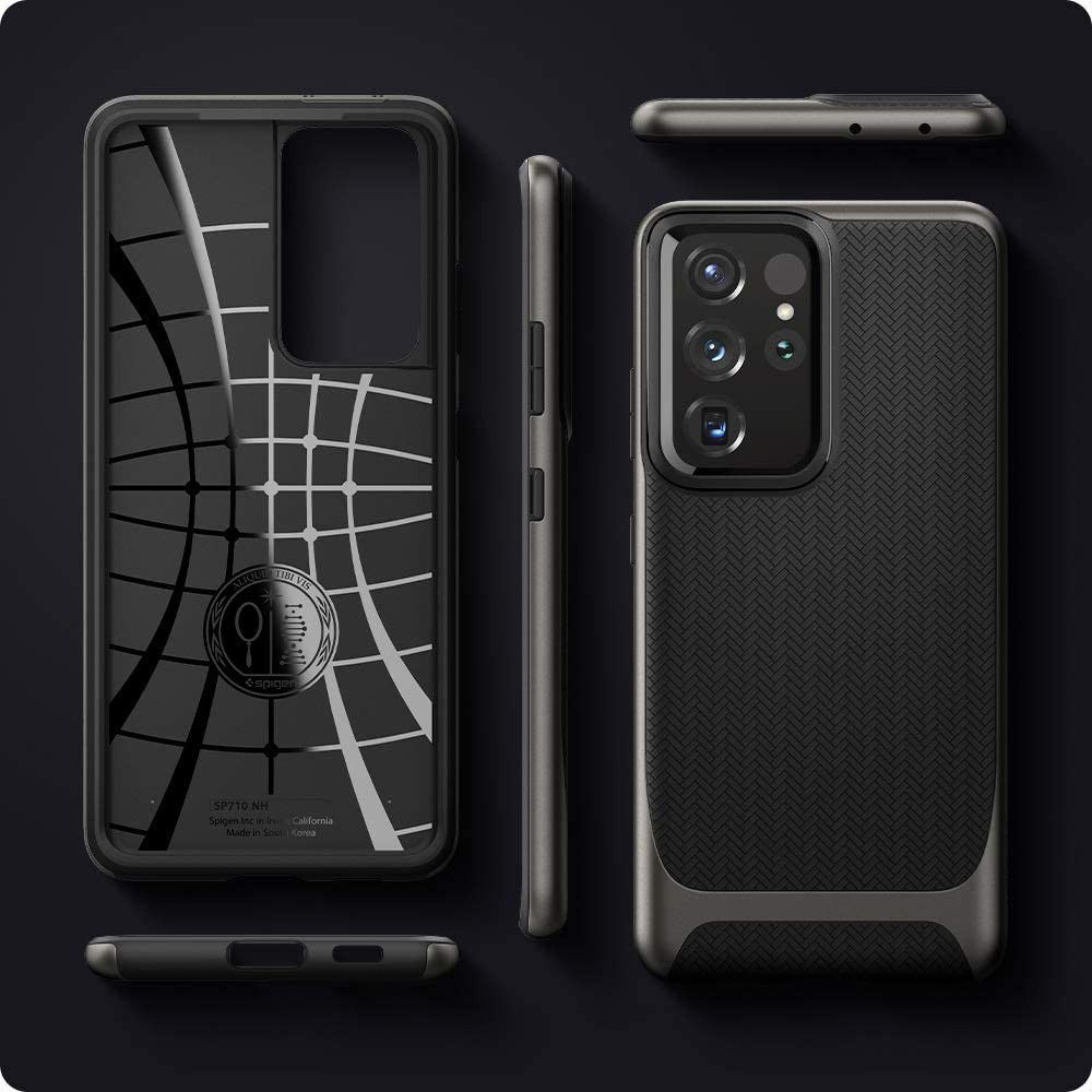 Spigen Neo Hybrid Samsung Galaxy S21 Ultra Hoesje Gunmetal afbeelding 4