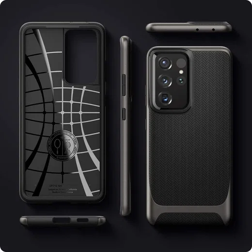 Spigen Neo Hybrid Samsung Galaxy S21 Ultra Hoesje Gunmetal afbeelding 4