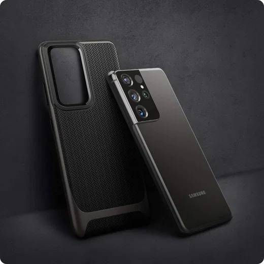 Spigen Neo Hybrid Samsung Galaxy S21 Ultra Hoesje Gunmetal afbeelding 9