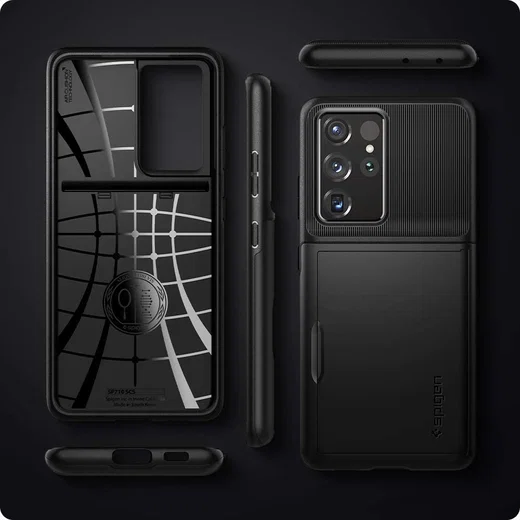 Spigen Slim Armor CS Samsung Galaxy S21 Ultra Hoesje Zwart afbeelding 5