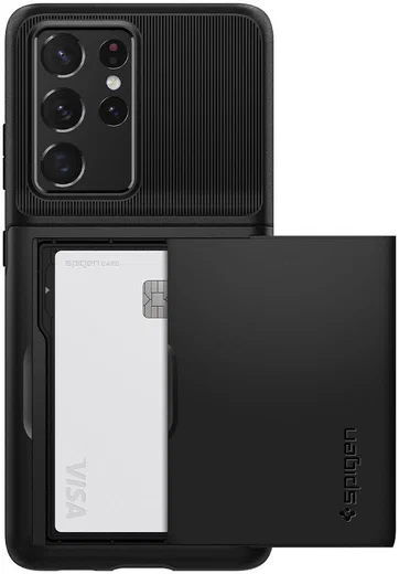 Spigen Slim Armor CS Samsung Galaxy S21 Ultra Hoesje Zwart afbeelding 2