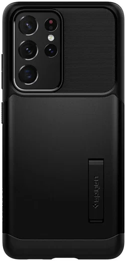 Spigen Slim Armor Samsung Galaxy S21 Ultra Hoesje Zwart afbeelding 2