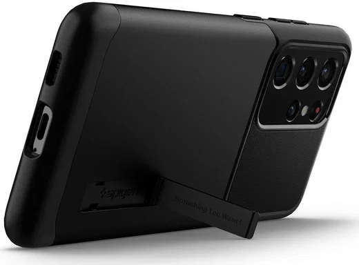 Spigen Slim Armor Samsung Galaxy S21 Ultra Hoesje Zwart afbeelding 3