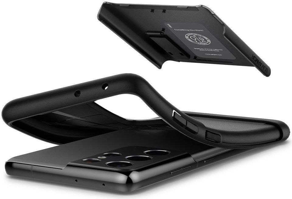 Spigen Slim Armor Samsung Galaxy S21 Ultra Hoesje Zwart afbeelding 4