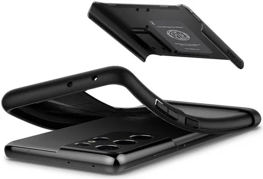 Spigen Slim Armor Samsung Galaxy S21 Ultra Hoesje Zwart afbeelding 4