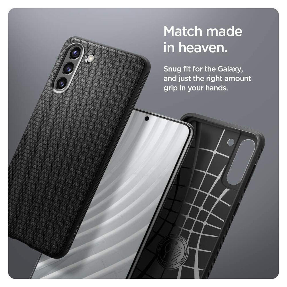 Spigen Liquid Air Samsung Galaxy S21 Plus Hoesje Zwart afbeelding 6