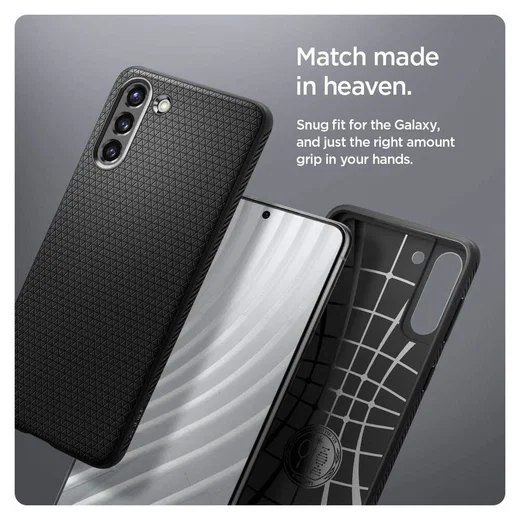 Spigen Liquid Air Samsung Galaxy S21 Plus Hoesje Zwart afbeelding 6