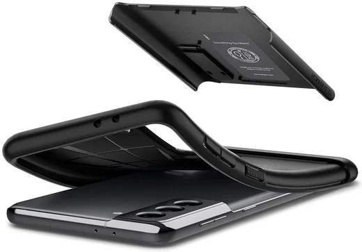 Spigen Slim Armor Samsung Galaxy S21 Plus Hoesje Zwart afbeelding 3