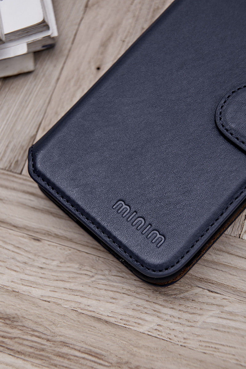 Minim 2-in-1 iPhone 12/12 Pro Hoesje Book Case en Back Cover Blauw afbeelding 4