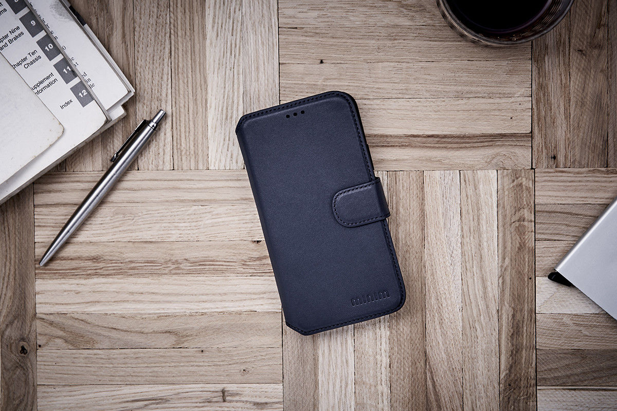 Minim 2-in-1 iPhone 12/12 Pro Hoesje Book Case en Back Cover Blauw afbeelding 5