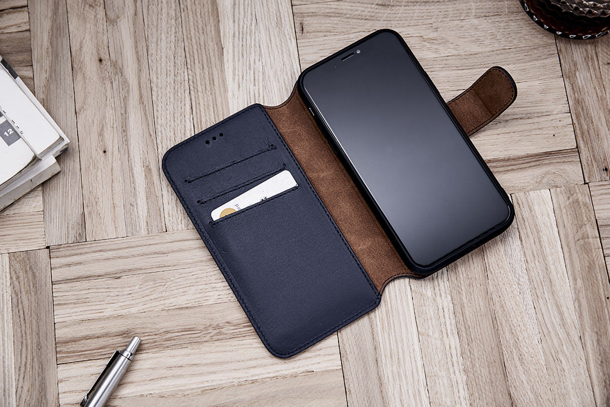 Minim 2-in-1 iPhone 12/12 Pro Hoesje Book Case en Back Cover Blauw afbeelding 7