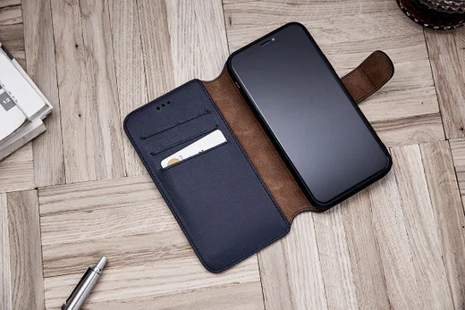 Minim 2-in-1 iPhone 12/12 Pro Hoesje Book Case en Back Cover Blauw afbeelding 7