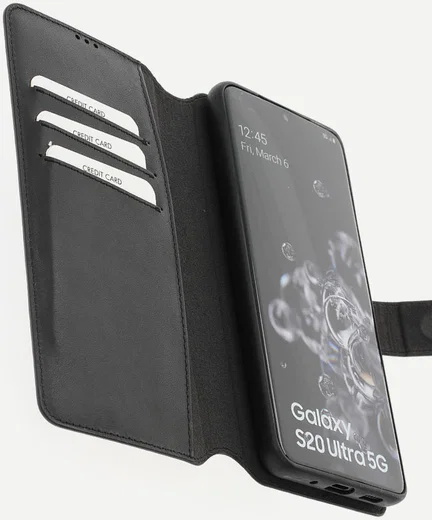 Minim 2-in-1 Samsung S20 Ultra Hoesje Book Case en Back Cover Zwart afbeelding 1