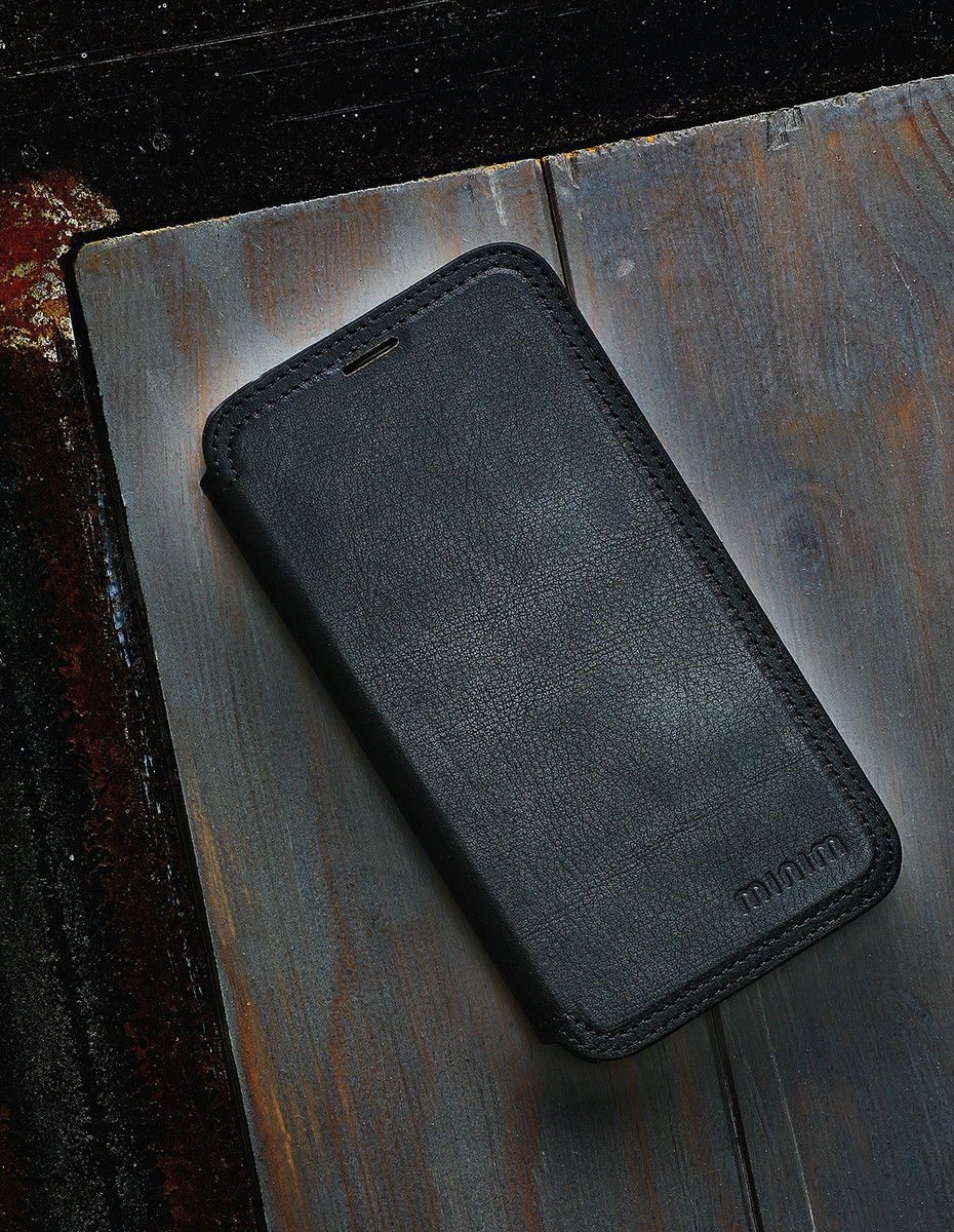 Minim Samsung Galaxy S20 Hoesje Echt Leer Book Case Zwart afbeelding 5