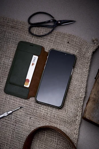 Minim Samsung Galaxy S20 Hoesje Echt Leer Book Case Zwart afbeelding 7