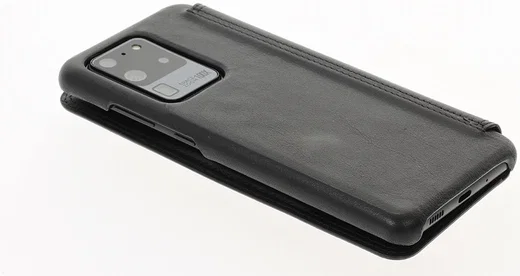 Minim Samsung Galaxy S20 Ultra Hoesje Echt Leer Book Case Zwart afbeelding 8