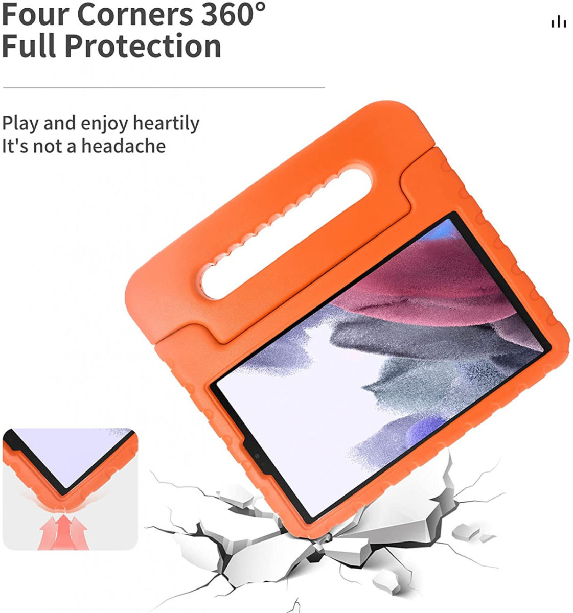Samsung Galaxy Tab A7 (2020 / 2022) Kinder Tablethoes Handvat Oranje afbeelding 6