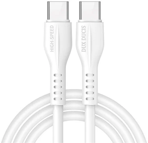 Dux Ducis 60W USB-C naar USB-C Fast Charge Oplaad Kabel 1 Meter Wit afbeelding 1