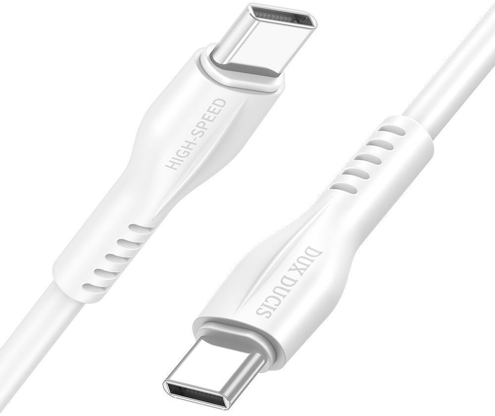 Dux Ducis 60W USB-C naar USB-C Fast Charge Oplaad Kabel 1 Meter Wit afbeelding 2