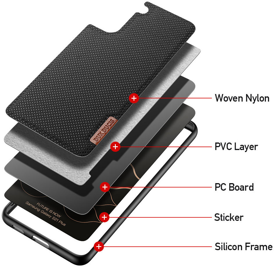 Dux Ducis Fino Series Samsung Galaxy S21 Plus Hoesje Back Cover Zwart afbeelding 4
