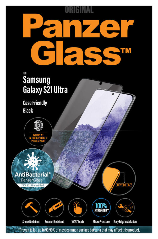 PanzerGlass Samsung Galaxy S21 Ultra Screenprotector Antibacterieel afbeelding 1