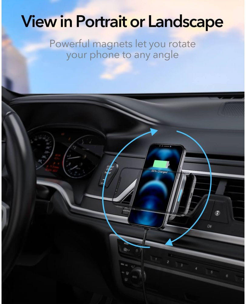 ESR HaloLock Magnetische Telefoonhouder Auto voor Apple MagSafe Zwart afbeelding 9