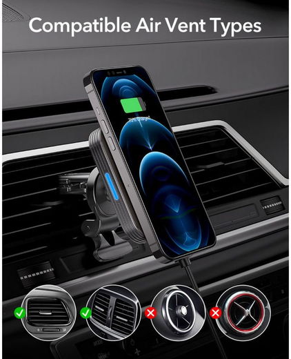 ESR HaloLock Magnetische Telefoonhouder Auto voor Apple MagSafe Zwart afbeelding 11