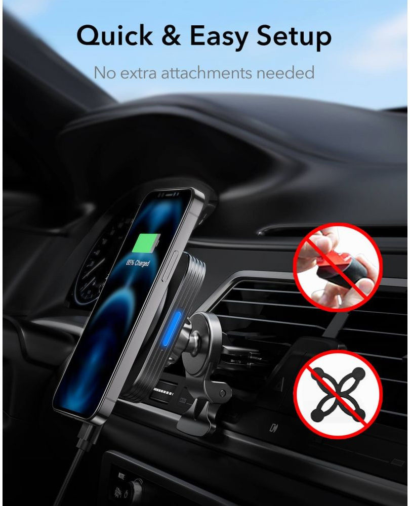 ESR HaloLock Magnetische Telefoonhouder Auto voor Apple MagSafe Zwart afbeelding 12