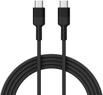 USB-C naar USB-C Kabel Gevlochten PD Fast Charge Zwart 1.5 Meter