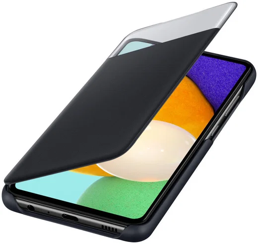 Origineel Samsung Galaxy A52 / A52S Hoesje S-View Wallet Cover Zwart afbeelding 1