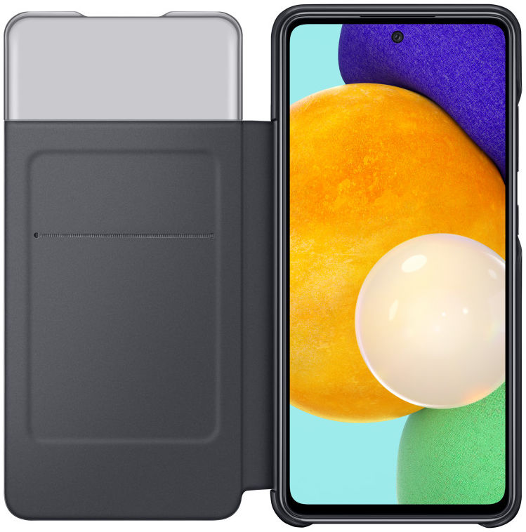 Origineel Samsung Galaxy A52 / A52S Hoesje S-View Wallet Cover Zwart afbeelding 2