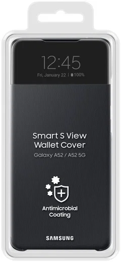 Origineel Samsung Galaxy A52 / A52S Hoesje S-View Wallet Cover Zwart afbeelding 7
