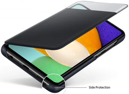 Origineel Samsung Galaxy A52 / A52S Hoesje S-View Wallet Cover Zwart afbeelding 5