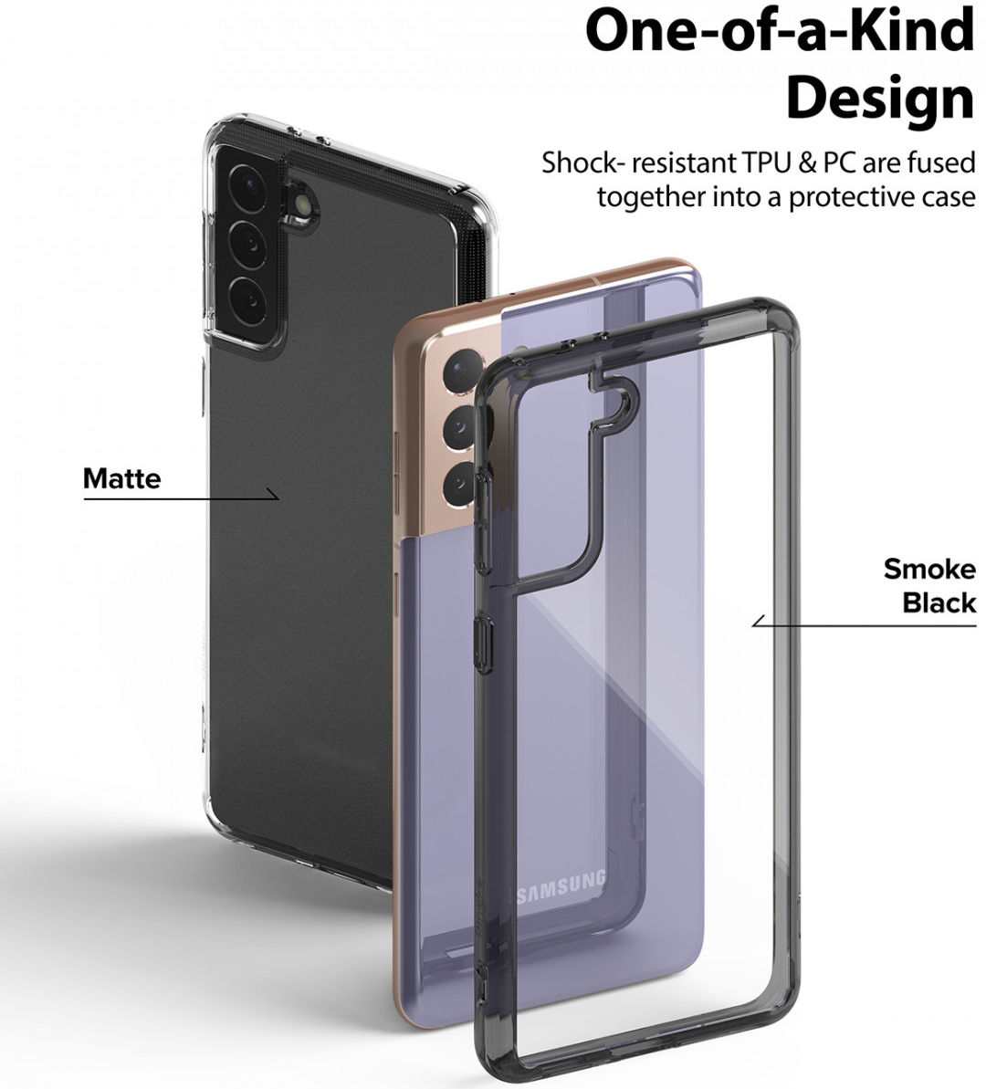 Ringke Fusion Samsung Galaxy S21 Plus Hoesje Smoke Black afbeelding 4