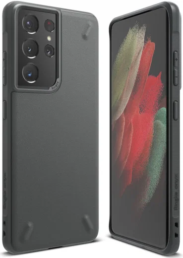 Ringke Onyx Samsung Galaxy S21 Ultra Hoesje Flexibel TPU Grijs afbeelding 1