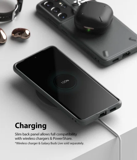 Ringke Onyx Samsung Galaxy S21 Ultra Hoesje Flexibel TPU Grijs afbeelding 8