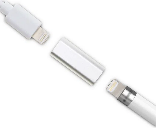 4smarts Lightning Naar Lightning Adapter voor Apple Pencil Zilver afbeelding 2