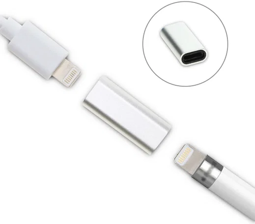 4smarts Lightning Naar Lightning Adapter voor Apple Pencil Zilver afbeelding 3
