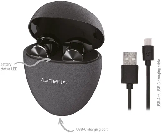 4smarts TWS Bluetooth In-Ear Draadloze Oordopjes Zwart afbeelding 3
