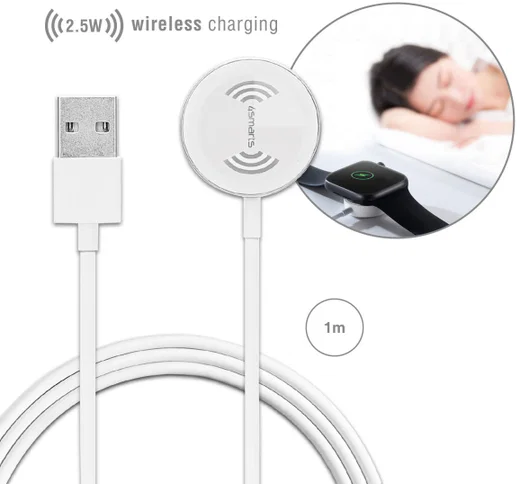 4smarts VoltBeam Apple Watch Draadloze Oplader 1 Meter Wit afbeelding 3