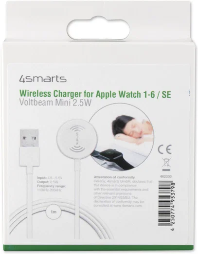 4smarts VoltBeam Apple Watch Draadloze Oplader 1 Meter Wit afbeelding 4
