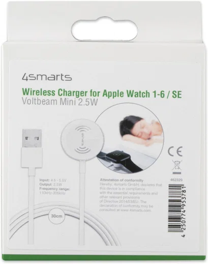 4smarts VoltBeam Apple Watch Draaloze Oplader 30 Centimeter Wit afbeelding 4