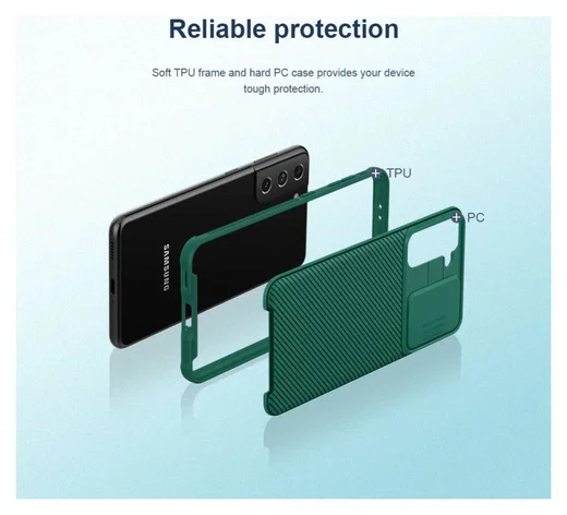 Nillkin CamShield Samsung Galaxy S21 Hoesje met Camera Slider Blauw afbeelding 16
