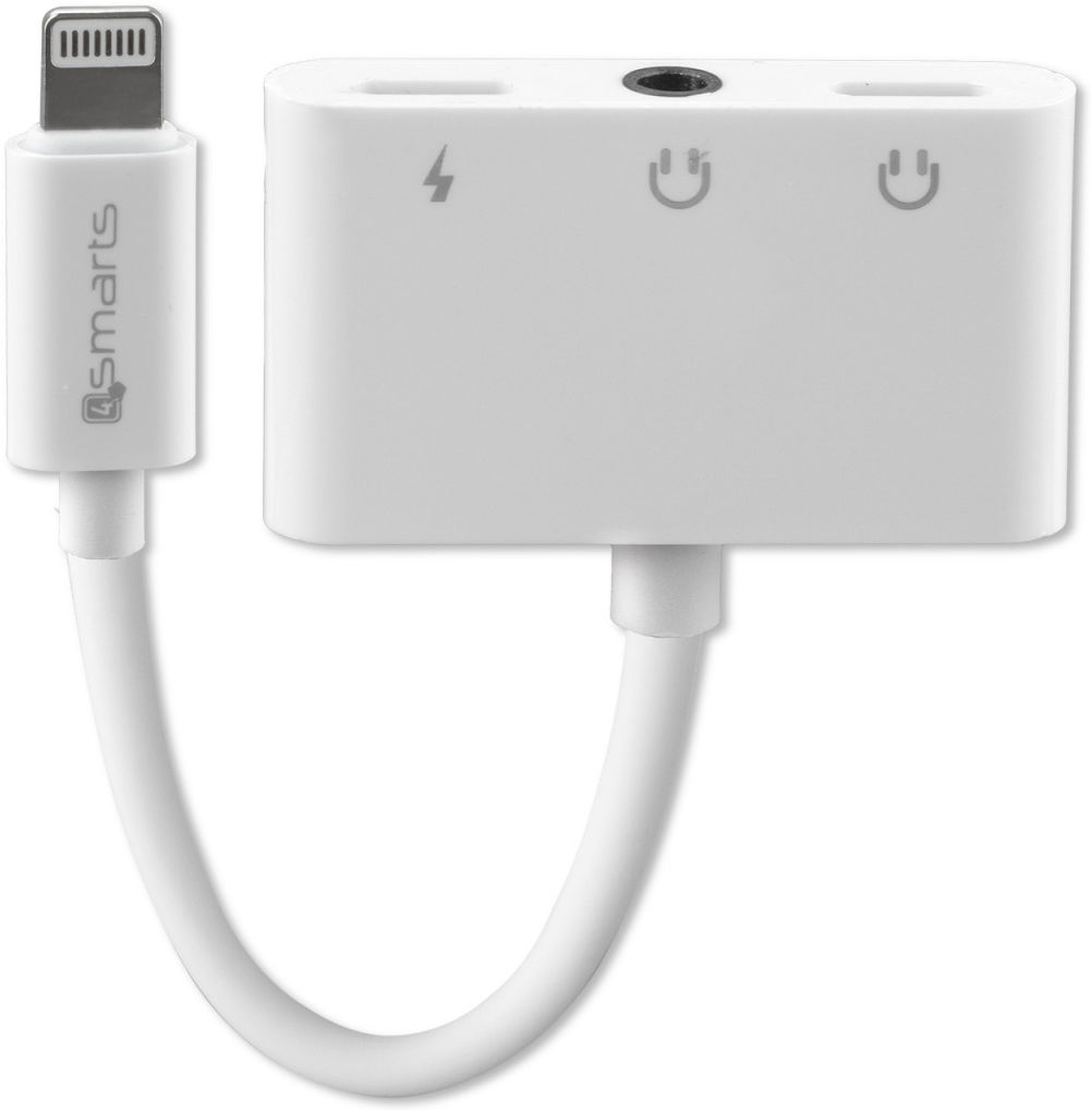 4smarts Lightning Splitter naar 2x Lightning en Audio 3.5mm Jack afbeelding 1