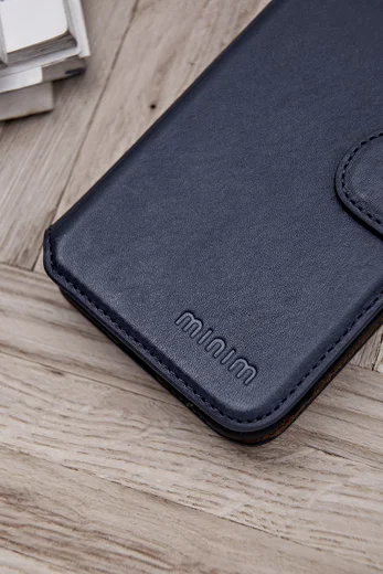 Minim 2-in-1 Samsung S21 Ultra Hoesje Book Case en Back Cover Blauw afbeelding 6