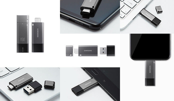 Originele Samsung Duo Plus USB Stick met USB-C 128GB Geheugen Grijs afbeelding 12